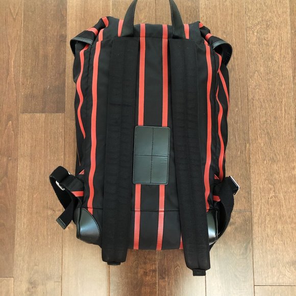Givenchy Men's Rider Backpack in Black Red Stipes - Picture 2 of 7